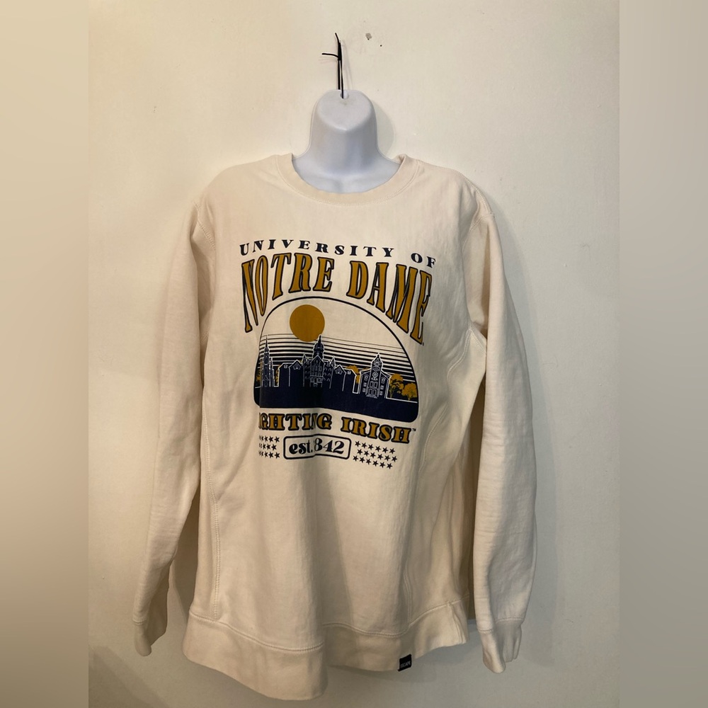 Upscale Apparel University of Norte Dame Ivory sweatshirt size large